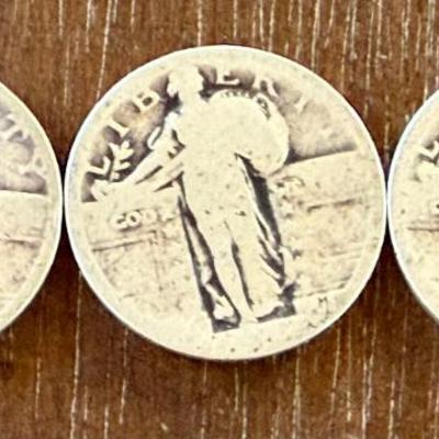 (3) Standing Liberty Silver Quarter Coins