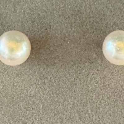Pair Of 14K Gold & Pearl Earrings Weisfield Jewelers In Original Box