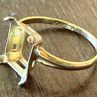 10K Yellow Gold Ring Setting (no Stone) Size 7 - Total Weight 1.18 Grams