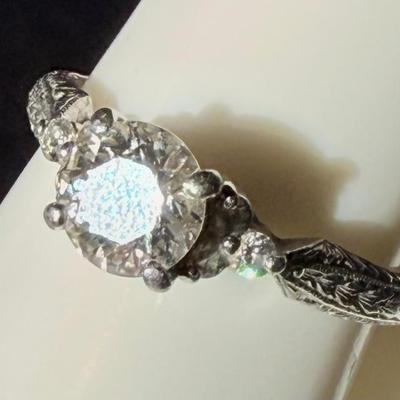 Stunning Varna 900 Platinum & 1.01 Carat Round Brilliant Cut Diamond Ring Size 9 - G SI 1 Exc/Exc Williams