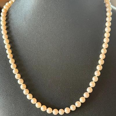 14K Gold Clasp Knotted Pearl 18 Inch Necklace Weisfield Jewelry In Original Box
