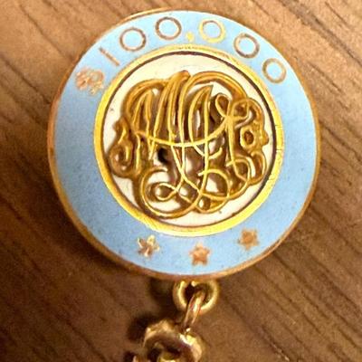 14k Gold & Enamel 100,000 Dollar Pin - 3.69 Grams