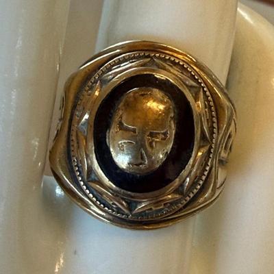 Vintage 10K Gold Barrs 1959 Class Ring With Red Stone - Size 7.25 Total Weight 10.78 Grams