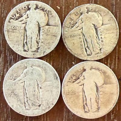 (4) Standing Liberty Silver Quarter Coins