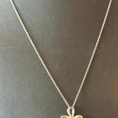 Sterling Silver 18 Inch Necklace And Sterling Silver Cross - 3.33 Grams