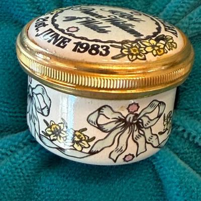 Halcyon Days Enamel Prince William Of Wales 1st Birthday Copper Box England IOB