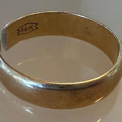 Vintage 14K Yellow Gold Band Size 11.25 (as Is) Total Weight 5.69 Grams