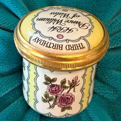 Halcyon Days Enamel Prince William Of Wales 3rd Birthday Copper Box England IOB