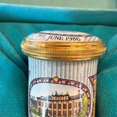 Halcyon Days Enamel Prince William Of Wales 4th Birthday Copper Box England IOB