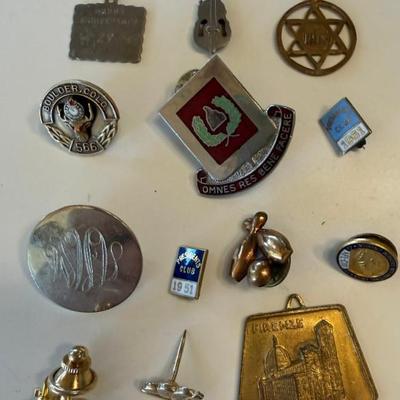 Assorted Vintage Pins - Presidents Club, BPOE Boulder, Firenze, And More