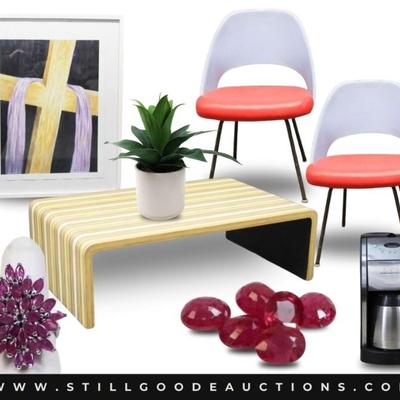 Sale Photo Thumbnail #8: There are some great finds in this week’s auction!  Fenton, sterling silver, knives, carnival glass, Playstation games, antique books, original artwork, Waterford crystal, craft supplies, kitchen appliances and utensils, mirrors, Churchill dishes, Easte