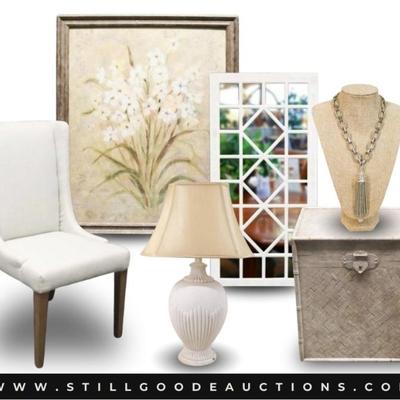 Sale Photo Thumbnail #3: There are some great finds in this week’s auction!  Fenton, sterling silver, knives, carnival glass, Playstation games, antique books, original artwork, Waterford crystal, craft supplies, kitchen appliances and utensils, mirrors, Churchill dishes, Easte