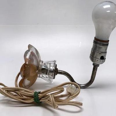 Vintage Mid-Century Modern Clear Glass Pin-Up Wall Lamp 