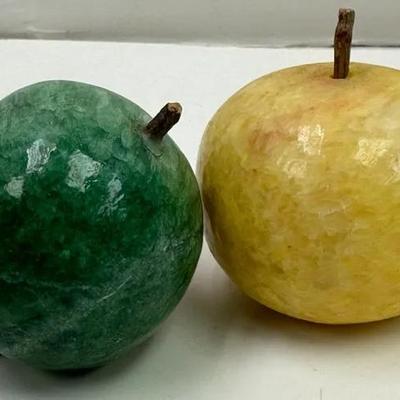 Mid-Century Alabaster Fruit Pair 
