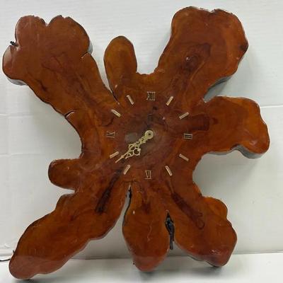 Rustic Burl Wood Wall Clock 