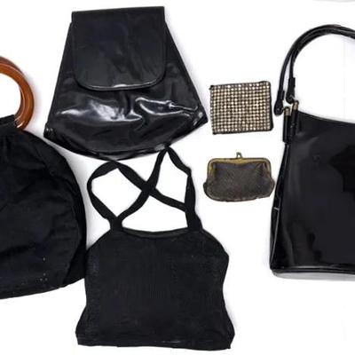Classic Black Handbags and Coin Pouch Collection