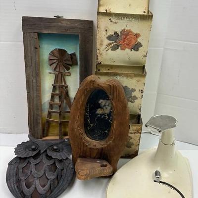 Rustic Metal and Primitive Wood Curios