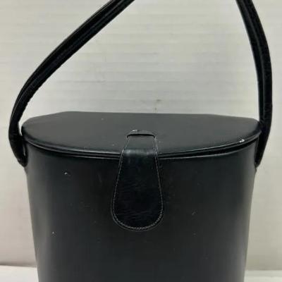 1950s "Theodor of California" Black Leather Bucket Bag