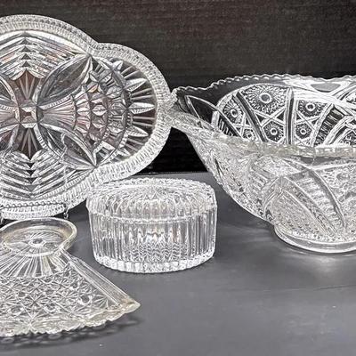 Vintage Punch Bowl, Snack Plate, Tray and Trinket Box