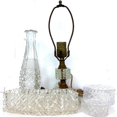 Vintage Diamond Cut Glass 