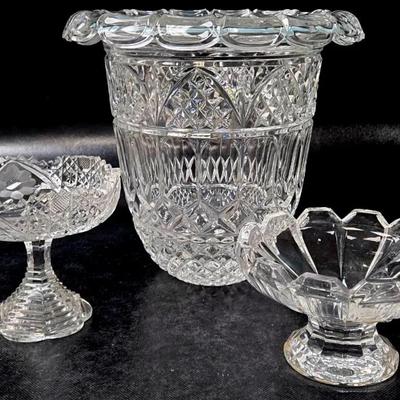 "Shannon Crystal" Compote Dish and a Large Crystal Vase