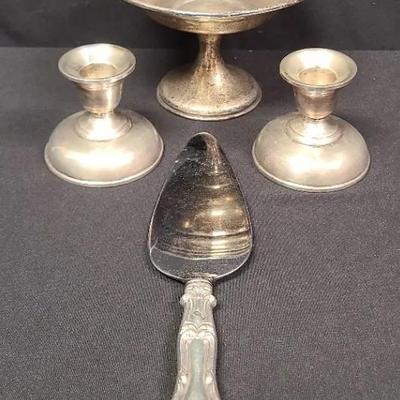 Stately Sterling Silver Pieces - One Gorham, Others With Weighted Bases