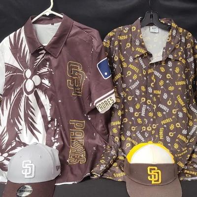 San Diego Padres Button Down Shirts And Hats 