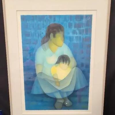 Signed And Numbered Print Of Louis Toffolis "The Child In Yellow Knitwear"