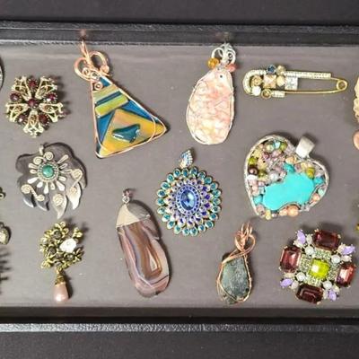Eye Pleasing Pendants & Pins Eclectic Assortment 