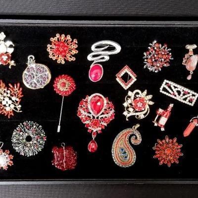 Pins & Pendants With Panache + Brooches That Bring The Bling - Radiant Red Variety 