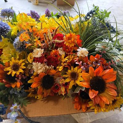Box Of Faux Flowers 