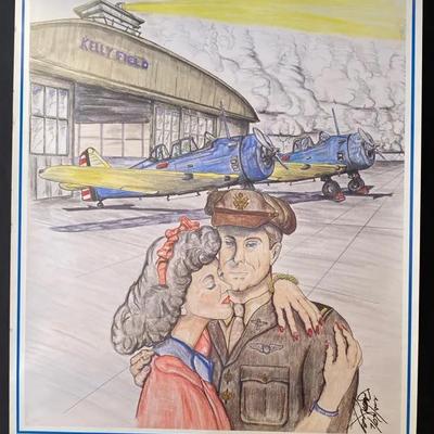 1992 WWI 25th Anniversary Kelly Field “Hangar Dance” Poster (Signed)