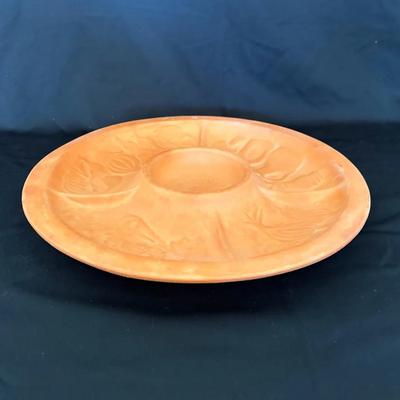 1980 Gourmet Topf Terracotta Veggie Chip and Dip Platter