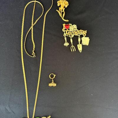 Butterfly Necklace And Pin Lot