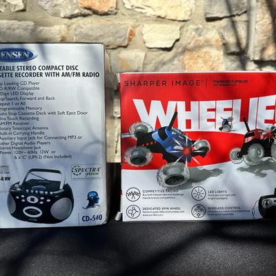 Jensen Portable Stereo/ CD/ Cassette Player & Sharper Image Thunder Tumbler