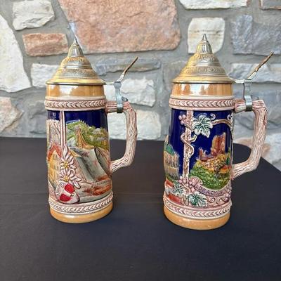 Pair Of German Beer Steins (Lot #1)
