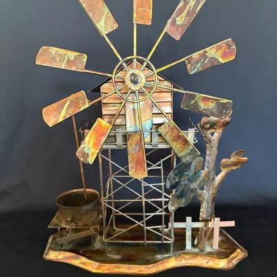 Rustic Metal Windmill (Musical Wind-Up Piece)