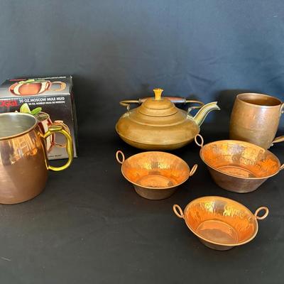 Copper Serveware Lot