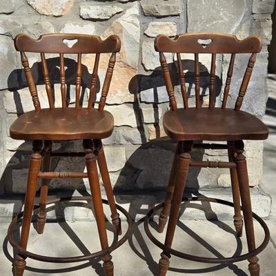 Solid Wood Swivel Barstools