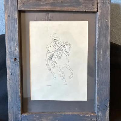 Pen/Ink Drawing By Artist Bronco Martinez