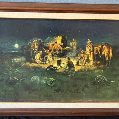 Painting reproduction By CM Russell, ‘Laugh Kills Lonesome’