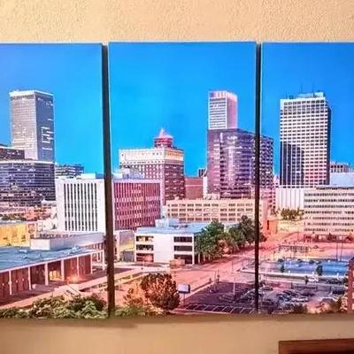 Tulsa City Print/Painting 56 5/8in X 35 3/8in