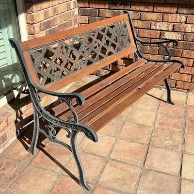 Cast Iron Wood Slated Garden Bench