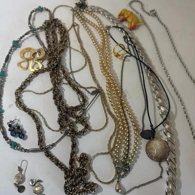 Costume Jewelry Lot – Necklaces, Faux Pearls, Chains & Beaded Pieces