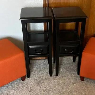 Pier 1 Imports End Tables & 2 Foot stools 