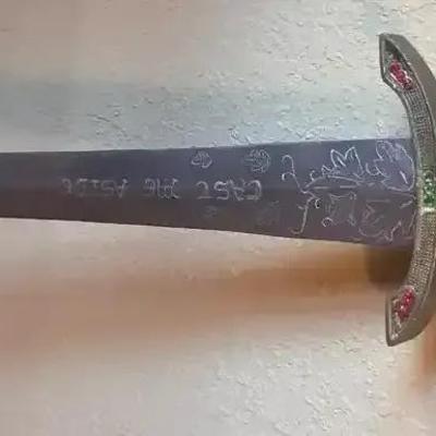  Decorative Metal Sword with Engraved Blade Design