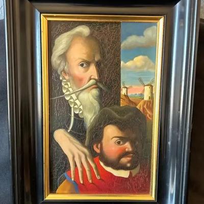 Reproduction Oil Painting By Juan Gabriel, Not Signed, ‘ Don Quixote And Pancho