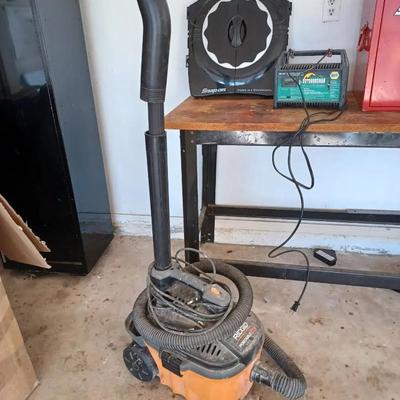 Snap On Dart Board, NAPA battery Charger, Ridgid Shop Vac. Tests Good!