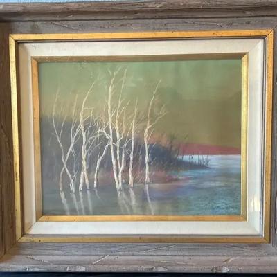 Original Dale Martin Pastel Painting, Under Glass 