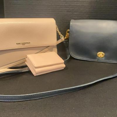 Karllagerfeld Paris Handbag, Wallet And Navy Blue Handbag 